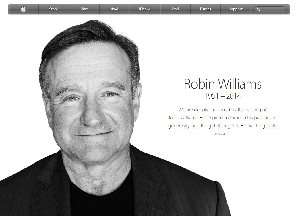 Apple gedenkt Robin Williams mit Sonderseite - tmstr