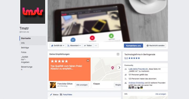 tmstr – Neuer Name und neue Facebook-Seite